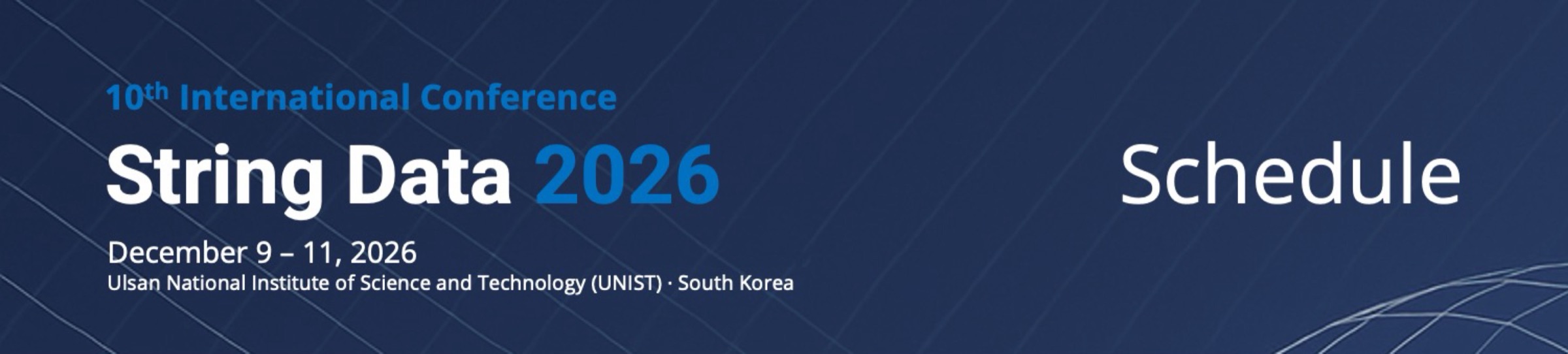 String Data 2026 — Schedule